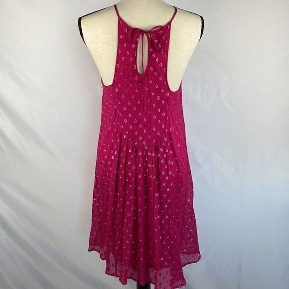 Ella Moss Fuschia Pubk Lurex Halter Dress M - Picture 2 of 9